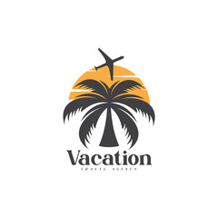 Holiday travel agency logo, travel agency vector template.