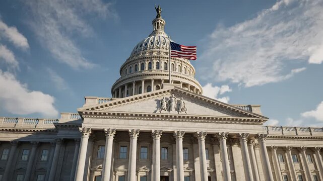Classical building with columns and statues