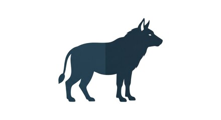 Obraz premium Silhouette of a standing bull