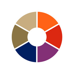 Obraz premium Professional donut chart infographic for business data and color palette layout.