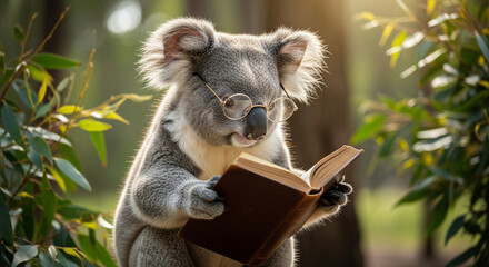 木々に囲まれたコアラの癒し風景