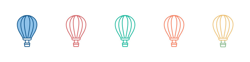 Obraz premium Hot Air Balloon Icon Set Multiple Style Collection 