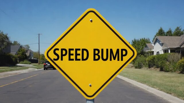 Road sign for speed bump.
