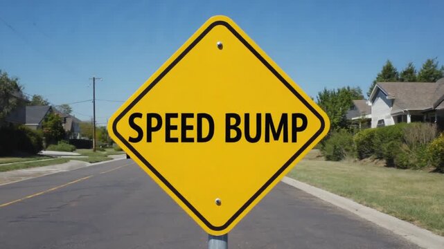 Road sign for speed bump.