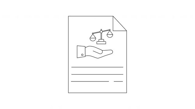 Legal Document Icon Animation - Justice, Law, and Fairness.