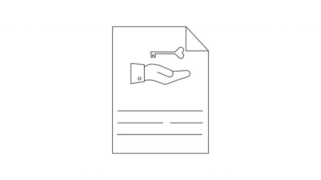 Real Estate Contract Illustration - Key to Home Ownership.