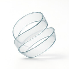 Naklejka premium Abstract transparent glass spiral shape with modern minimal aesthetic, perfect for branding, UI design, tech visuals, and futuristic creative concepts.