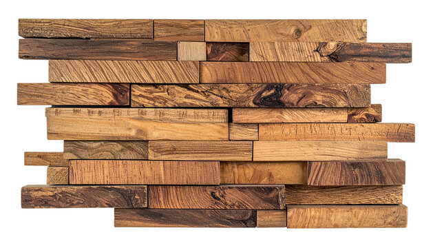 A textured wall of mixed wood planks in varying shades of brown