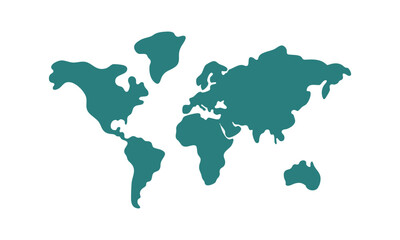 Fototapeta premium minimal flat world map silhouette vector illustration, easily editable.