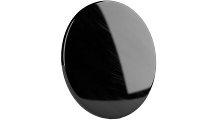 Modern black obsidian scrying mirror circular polished