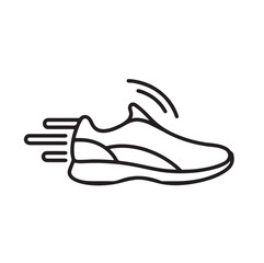 "Running Shoe Silhouette Icon with Motion Lines"