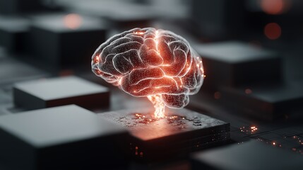 Abstract Post AI Workplace Concept Showing Human Creativity Rising Above Structured Data
