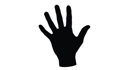 Obraz premium A black silhouette of a human hand with fingers outstretched