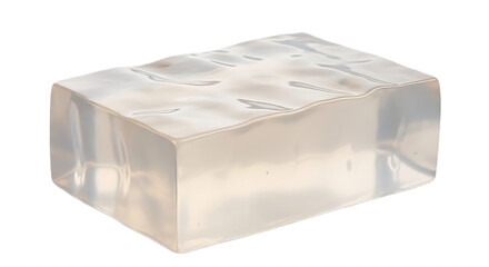 Raw agar-agar gelatin block translucent and wobbly