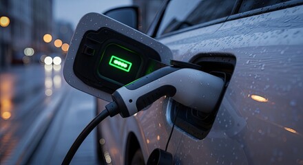 Electric Vehicle Charging in Rain with Green Light