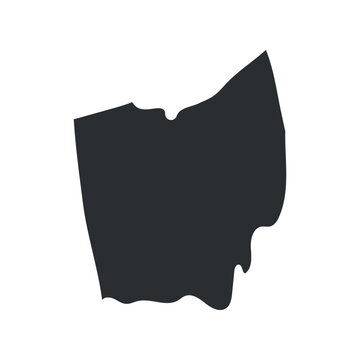 Ohio state map silhouette on transparent background 
