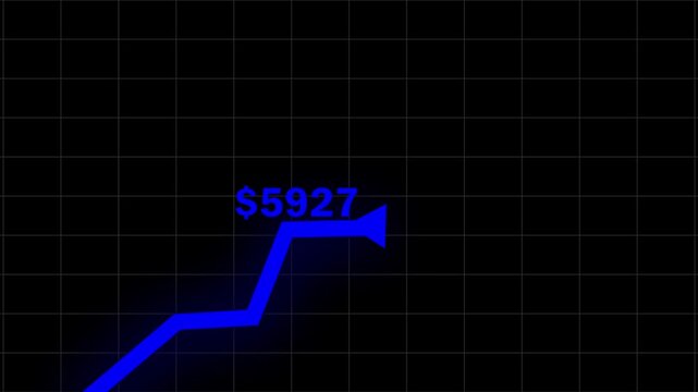 Rising Stock Market Chart Arrow Rallying Growth Recovery Concept - 4K Seamless Loop Motion Background Animation. 4kk. ,.