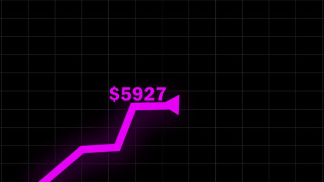 Rising Stock Market Chart Arrow Rallying Growth Recovery Concept - 4K Seamless Loop Motion Background Animation. 4kk. ,.