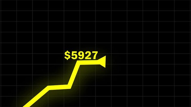 Rising Stock Market Chart Arrow Rallying Growth Recovery Concept - 4K Seamless Loop Motion Background Animation. 4kk. ,.