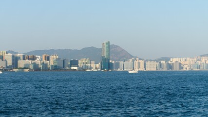 Obraz premium Victoria Harbour and city view of Hong Kong