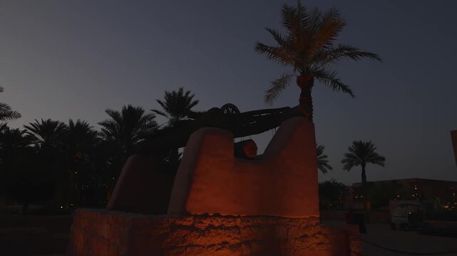 Ad Diriyah, Saudi Arabia &ndash; Night aerial view of the historic heritage village in the Riyadh region, Saudi Founding Day (22 February)