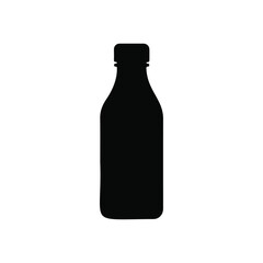 Drink bottle silhouette icon vector flat design.