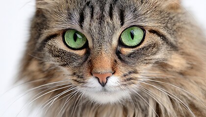 Close-up Portrait of a Ragamuffin Cat with Intense Gaze, Showcasing Its Unique Character and Beauty