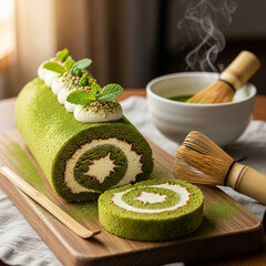 濃厚抹茶の誘惑 極上のロールケーキセット