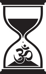 Fototapeta premium Timeless spiritual journey om symbol gracefully integrated within an hourglass design Vector