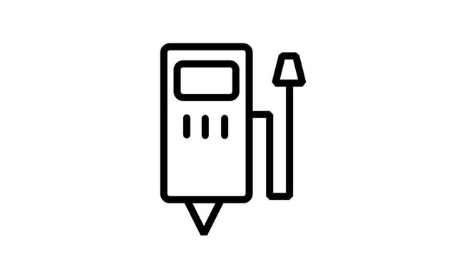 Gas Station or Fuel Pump motion icon. Fuel pump icon animation representing petrol station services, energy resources, automotive industry, and transportation fuel.