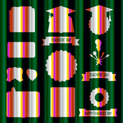 Teachers Day Badges and Labels Set