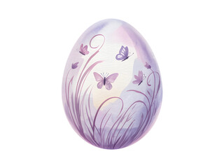 Fototapeta premium Lavender Easter egg with butterfly patterns