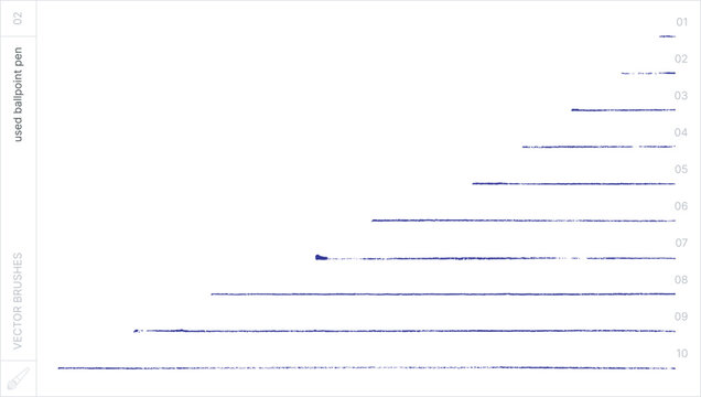 Vector Brushes. Used Ballpoint Pen.