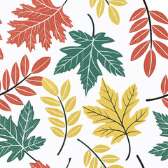 Obraz premium seamless pattern with autumn leaves