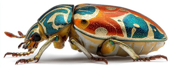 Vibrant Multicolored Beetle with Intricate Patterns
