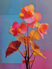 Vibrant Blossoms Against Soft Colorful Background