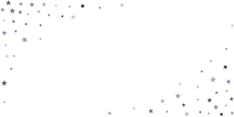 Naklejka premium Silver stars vector background, Christmas confetti corners isolated on white, flying stars glitter backdrop, sparkle border