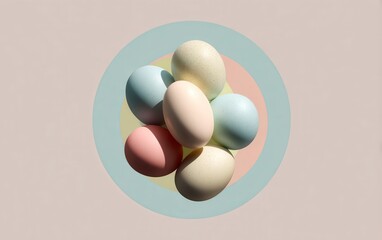 Colorful Eggs Arrangement on Soft Background