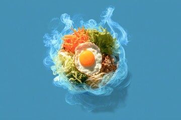 Fresh Colorful Salad Bowl with Egg and Vegetables