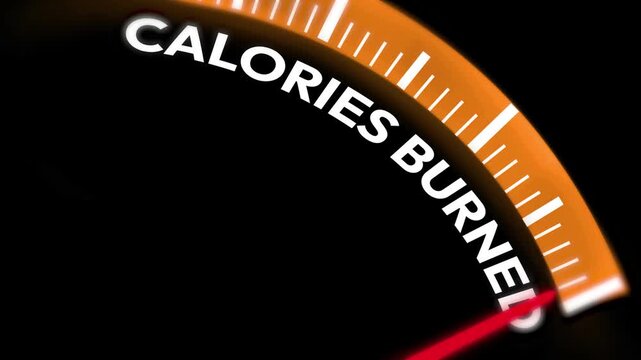 Dynamic animated calorie gauge for fitness lovers perfect for health videos and 4k animation projects to monitor calories burned