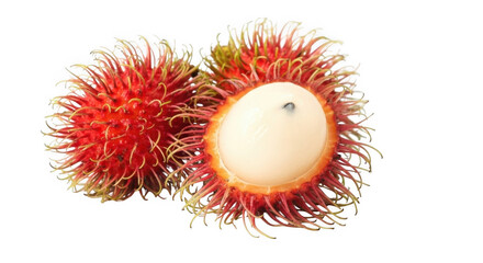 rambutan fruit on white background