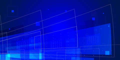 Fototapeta premium Digital technology and data flow background with geometry environment. Big data and artificial intelligence background concept.