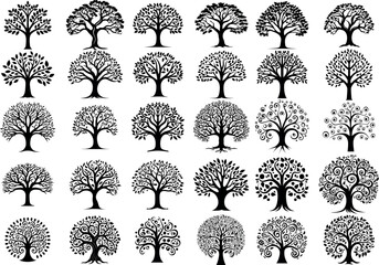 Stylized Tree Silhouettes Collection Keywords: trees, silhouettes, stylized, decorative, organic © Creative SHONJITA