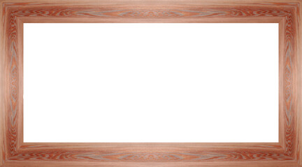 Leerer einfacher rechteckiger freigestellter Holzrahmen 