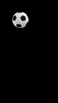 Soccer Ball Ricochets Bouncing Across Screen: Vertical Green Screen 4K