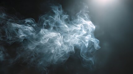 Obraz premium Abstract swirling smoke patterns illuminated by dramatic lighting against a dark background