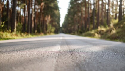 Obraz premium Scenic Road Through a Forest - A Journey into Natures Embrace.
