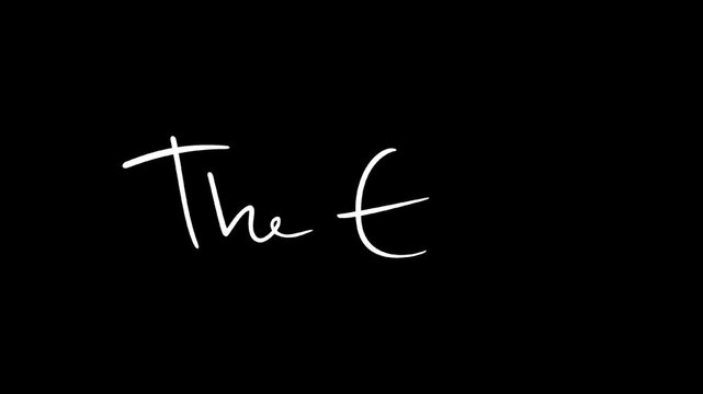 The End handwritten title card, video outro with alpha channel.
