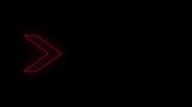 Right Direction Glowing Arrow Indicator Animation and Glowing Arrow Pointing Right Animation.4k video.