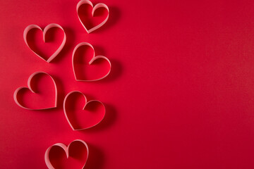 Composition for Valentine's Day with paper hearts